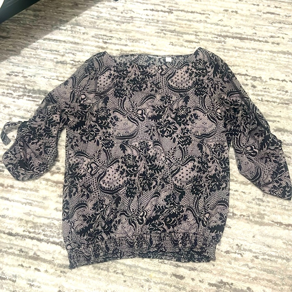 Boat neck, 3/4 sleeve, scrunch waist cute shirt